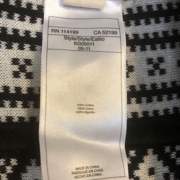 QUIKSILVER X-Small / Small Black White Open Cardigan Fringe Aztec Polka Dot Cozy - Picture 6 of 9